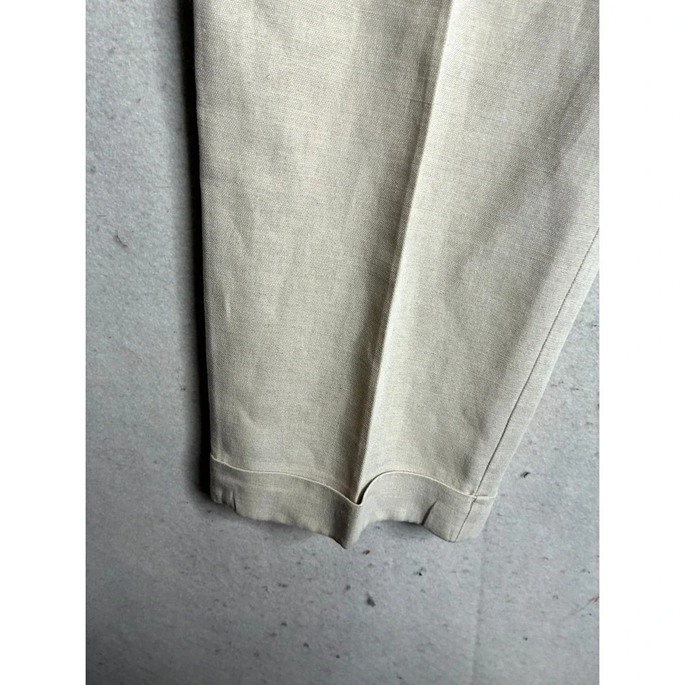 Dockers Dress Pants Mens 34X31 Beige Cotton Cuffed Hem Casual Straight Leg